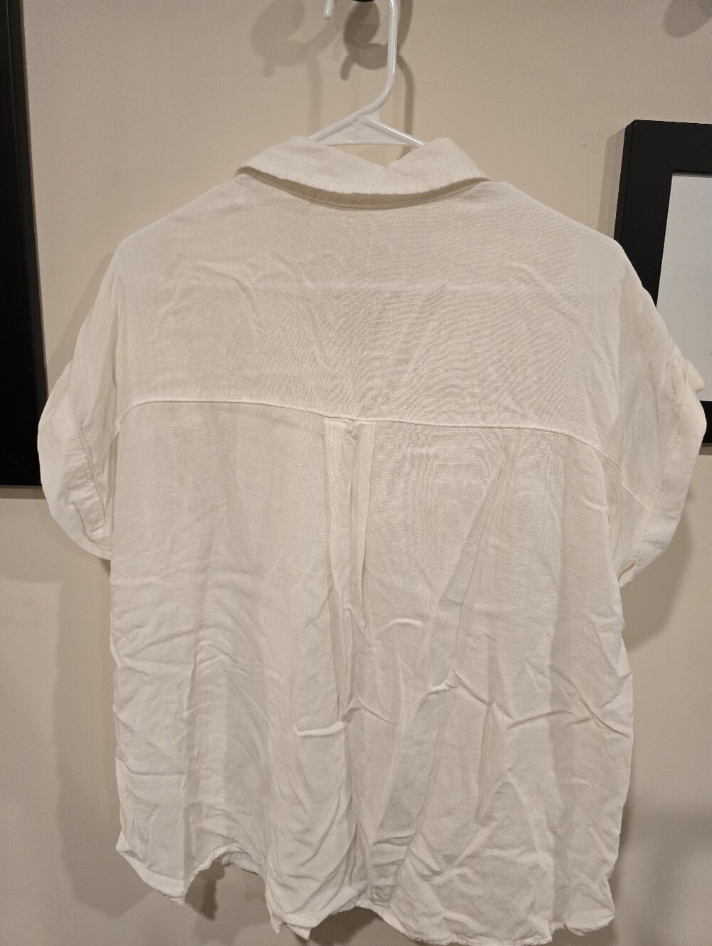 Maurices White Crochet-Yoke Button Down Top - Picture 3 of 3